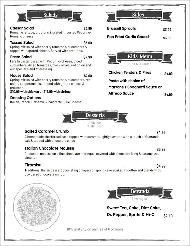 Martone's Italian Restaurant Menu image 4